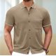 thumbnail image 1 of pstuiky Camisas de manga corta para hombre, Camisa de punto con botones y manga corta para hombre, chaqueta fina con cuello vuelto camisetas de hombre xxl, 1 of 6