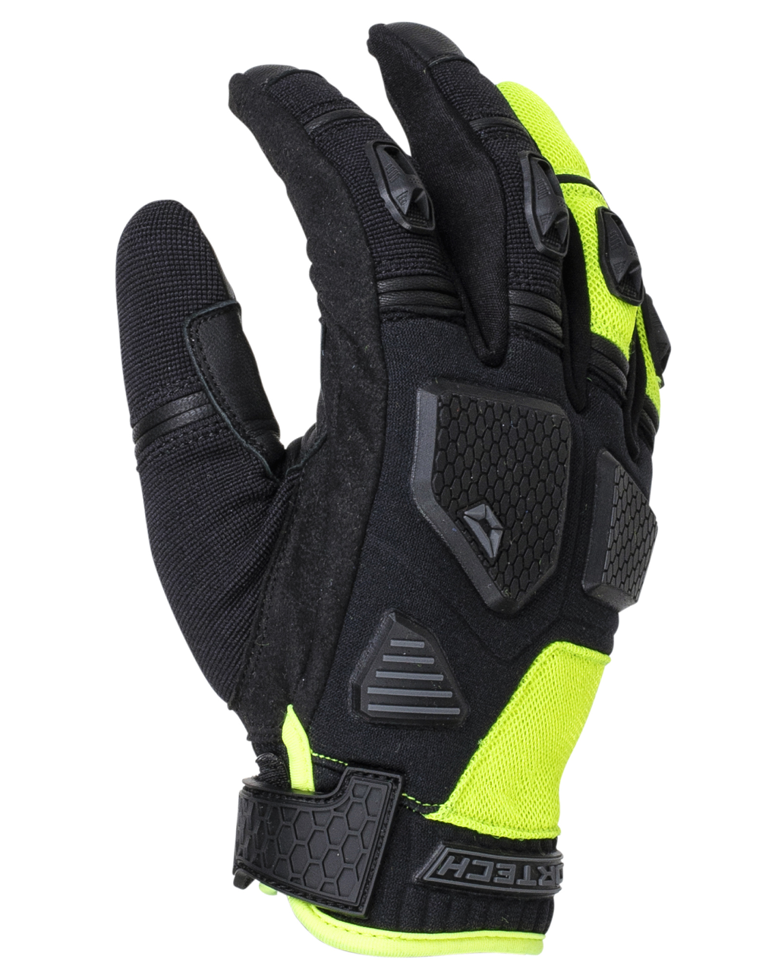Cortech Aero-Flo Mens Textile Motorcycle Gloves Hi-Viz/Black XXL