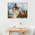 thumbnail image 2 of Nawypu Canvas Wall Art Castle Old Town Switzerland Framed Canvas Prints Modern Decor for Home Bathroom Office Farmhouse Canvas Artwork Poster Housewarming Gift for New Homeowners, 2 of 4