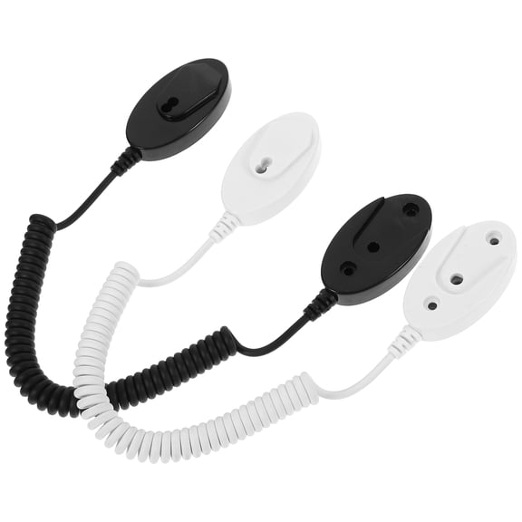 FRCOLOR 2pcs Self-Adhesive Remote Control Holder with Anti-Lost Rope No-Drill Wall Mounted Sticker Holder for TV Box Air Conditioning Controller