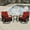 RED, variant on 3-Piece Patio Furniture Set with Swivel Rocking Chairs & Tempered Glass Table - 360° Rotating Outdoor Bistro Set, Weatherproof Wicker & Steel Frame, Thick Cushions for Garden, Poolside (Red)