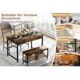 thumbnail image 4 of Dining Table Set for 4, Small Kitchen Table and 2 Chairs for 4 with Bench, Space Saving Kitchen Table Set with Storage Rack & Drawers, Breakfast Nook Rectangular Farmhouse Table Set, Brown, 4 of 7