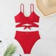 thumbnail image 5 of Trajes de baño Amzcrzy Tankini para mujer, trajes de baño, trajes de baño, bikini, traje de baño diario para mujer, traje de baño conservador de cuerpo unido, conjunto de playa de dos piezas rojo, M, 5 of 8