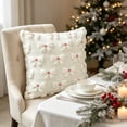 thumbnail image 5 of Yeciiwht Christmas Pillow Covers 18x18in，Knitted Bow Pillow Cases Decorative Throw Pillow Covers with Heart Accents for Home Christmas Decor 4 Colors, 5 of 7