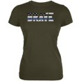 thumbnail image 1 of Brave Police Thin Blue Line Flag Juniors Soft T Shirt, 1 of 1