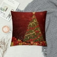 thumbnail image 2 of GOSMITH  Merry Christmas Tree Pillow Cover,Happy New Year Festive Glow Gold Holiday Shiny Star Xmas Decorative Couch Sofa Bedroom Burlap Pillow Cases for Women/Girls/Children Room 18x18 Inch, 2 of 5