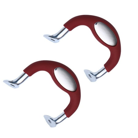 

2pcs Pot Handle Pan Ear Replacement Pot Handle Semicircle Arch Shape Stainless Steel Cookware Accessories (Red + Silver)