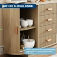 thumbnail image 5 of Studyset Sideboard Buffet Cabinet with Storage,47" Fluted Coffee Bar Cabinet Kitchen Storage Cabinet with 4 Drawers and 2 Arched Sliding Doors, Accent Cabinets Modern Wood Storage Buffet Table, 5 of 8