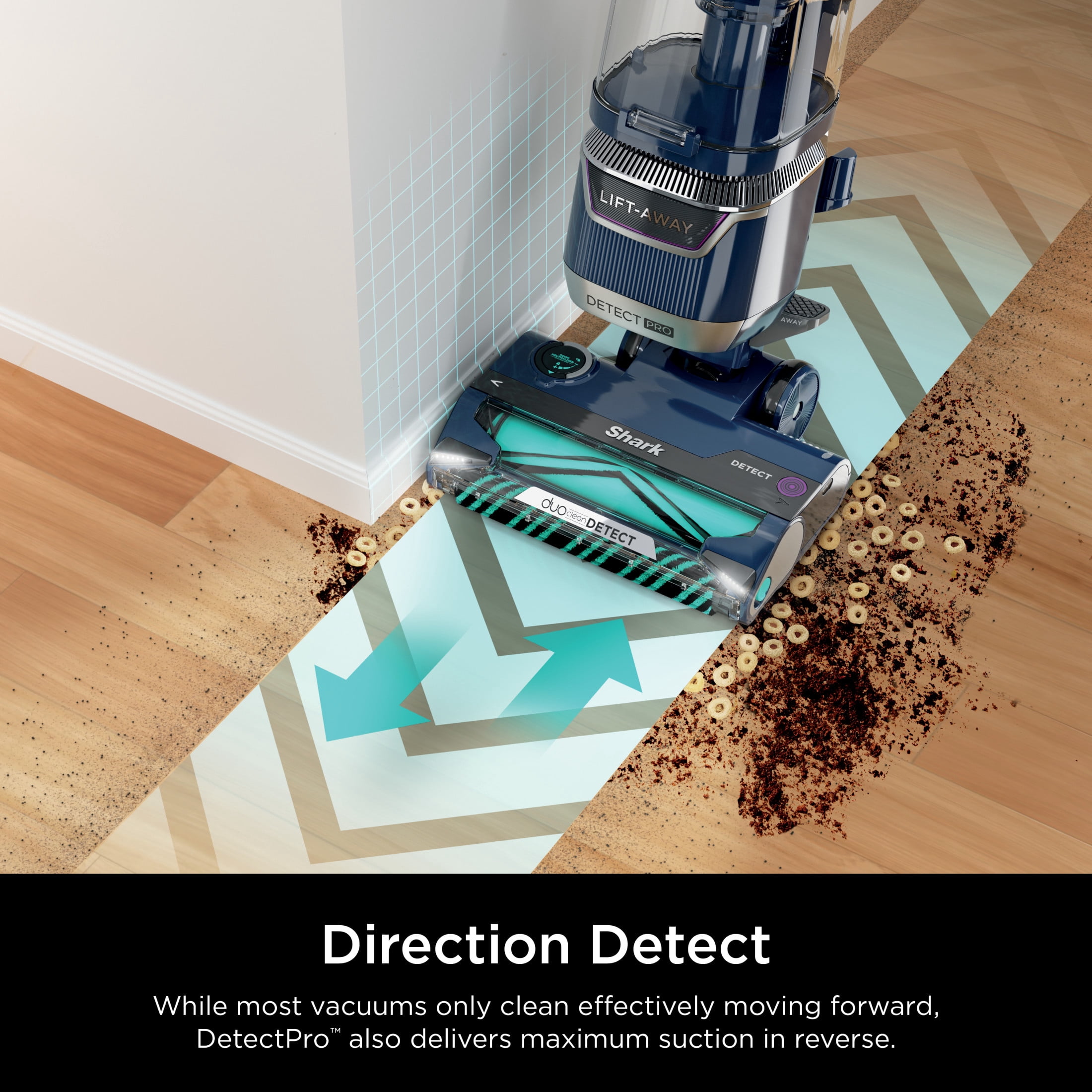 Shark DetectPro Lift-Away ADV Upright Vacuum, Pet Friendly, Dirt Detect, Edge Detect, Floor Detect, Direction Detect, DuoClean PowerFins, LA800 Royal Blue