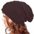 thumbnail image 5 of WonderWiz Christmas Knitted Cozy Lightweight Beanie Hat Slouchy Cold Weather Fall Cute Hat Coffee One Size, 5 of 5