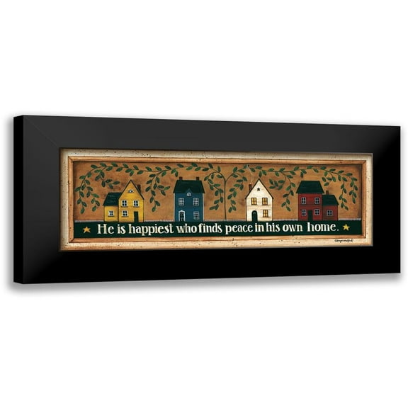 Crawford, Tonya 14x7 Black Modern Framed Museum Art Print Titled - He is Happiest