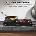 thumbnail image 4 of CUSIMAX 1800W Double Burner Electric Infrared Hot Plate, Walmart Exclusive,Portable Cooktop with Adjustable Temperature Control, Concealed Handle, Stainless Steel Surface Compatible with All Cookware, 4 of 7