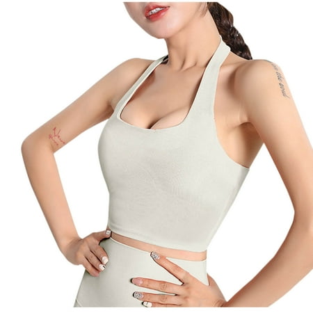 ATOYSOY Women s Everyday Bra Sports Bra Yoga Running Activewear Slim Basic Tank Tops Camisoles Underwear Push Up Bralette Teens Comfort Bra Clearance Breathable White L