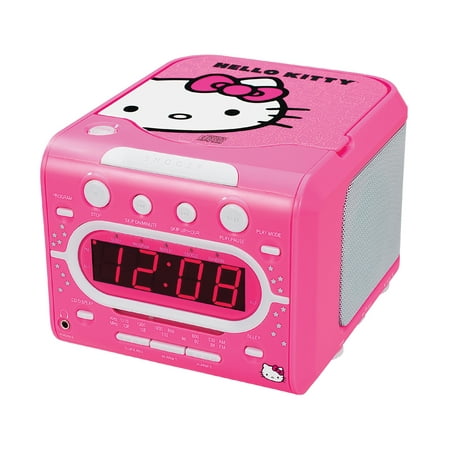 Hello Kitty AM/FM Stereo Alarm Clock Radio with Top Loading CD Player