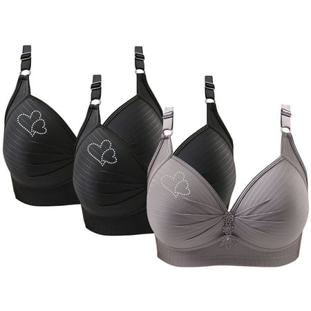 Xdegoge Clearance Clothes Under $5.00 3 Pack High Impact Sports Bras for Women Multipack Push Up No Underwire Bras High Impact Full Coverage Bras Adjustable Strap Workout Running Sports Bra
