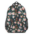thumbnail image 3 of Rottweiler and Flowers Black Pattern Backpack for School, Cute School Bag with Adjustable Shoulder Straps and Padded Back, 16.9"x12.6"x5.9", 3 of 5