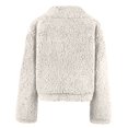 thumbnail image 5 of clear 50% off Usmixi 2023 Winter Womens Plush Coat Faux Fur Coat for Women Winter Warm Thickened Cozy Fuzzy Fleece Cropped Coat Casual Solid Lapel Zip up Long Sleeve Fluffy Furry Outwear Up to 65% off, 5 of 7