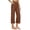 Brown, variant on Nmnitkp Cotton Linen Capri Pants for Women High Waisted Relaxed Fit Elastic Capri Leggings Casua High Waist Tummy Control Cropped Lounge Trousers with Pockets