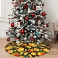 thumbnail image 5 of Yiaed Tangerine Print Christmas Tree Skirt , Tree SkirtsTree Mat for Christmas Winter Holiday Indoor Decorations-30", 5 of 7