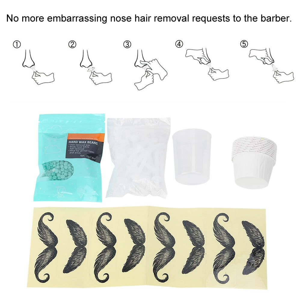 Qiilu Nose Hair Removal Wax Kit Nasal Eyebrow Hairs Painless