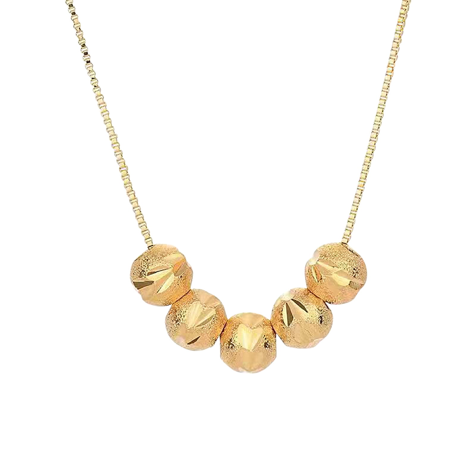 Wmkox8yii Necklace Gold Color Transfer Bead Car Flower Clavicle Chain 