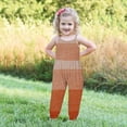 thumbnail image 5 of Savings Toddler Girl One Piece Jumpsuits Sleeveless Strap Patchwork Rompers Summer Outfits with Pockets (2-3 Years, A Orange), 5 of 5