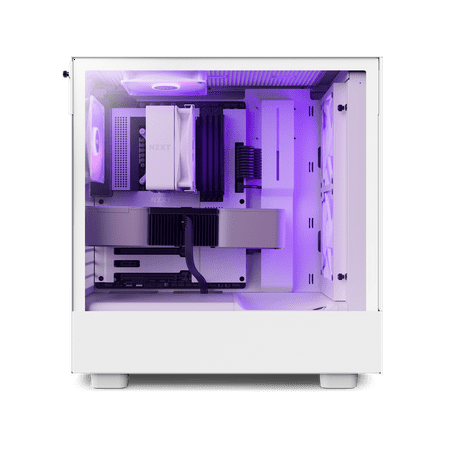 NZXT - H5 Flow RGB ATX Mid-Tower Case with RGB Fans - White