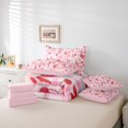 thumbnail image 6 of Manfei Kawaii Pink Axolotl Twin Bedding Sets 7-Piece for Girl, Cartoon Pink Cherry Bedding Comforter Set, Chic Buffalo Plaid Reversible Sheet Sets, Ultra Soft Bedroom Decor, 6 of 8