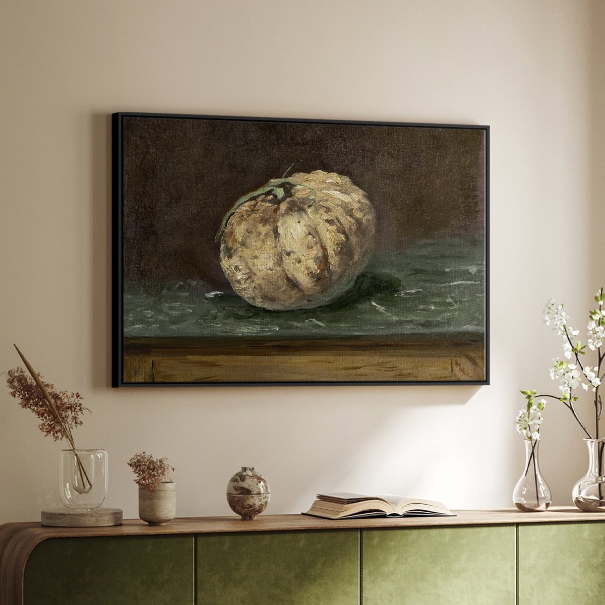 Vintage Botanical Print-LXXII By Wexford Home Framed in Black Wood Gallery Wrapped Canvas 17 in. x 25 in.