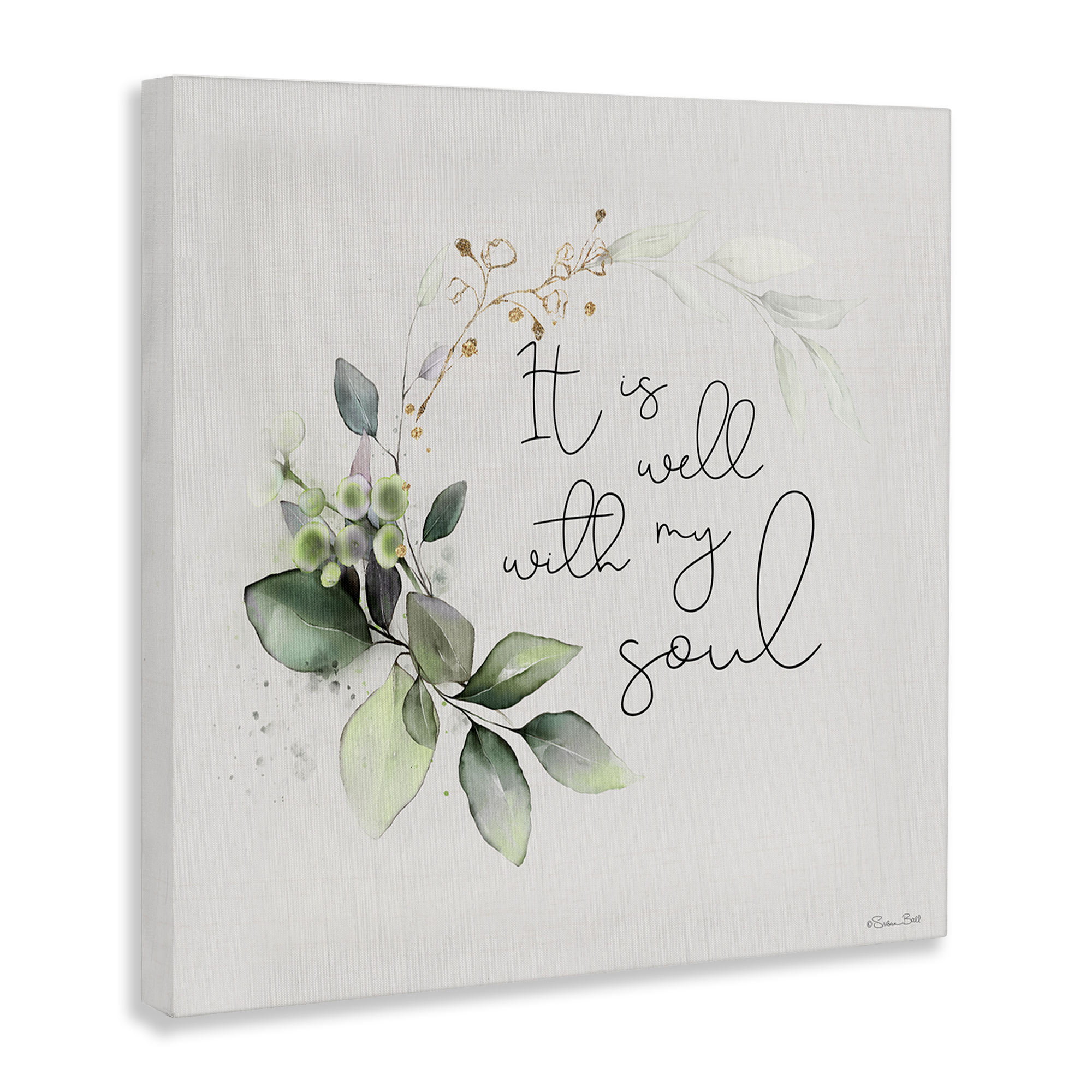 Stupell Industries Well With My Soul Religious Painting Gallery Wrapped Canvas Art Print Wall Art, 30 x 30