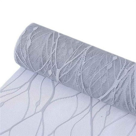 Panda Superstore Lace Mesh Flower Wedding Party Decorations DIY Craft Bouquet Florist Supplies Wrapping Paper, Grey