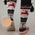 thumbnail image 3 of BambooMN Women's Knit Gripper Slipper Socks with Tassel - Red Reindeer - 1 Pair, 3 of 6