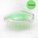 thumbnail image 1 of Cepillo masajeador de cuero cabelludo de silicona para lavar el cabello y eliminar la caspa con cerdas duraderas – Verde, 1 of 5