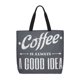 thumbnail image 1 of Fotbe Coffee Is Always A Good Idea Bolsa Tote con Estampado para Mujer, Bolsos con Cremallera, Bolsa de Hombro Casual de Gran Capacidad con Bolsillos Internos, 1 of 7