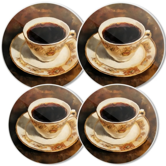 Gas Stove Burner Cover,White Electric Stove Top Protector,Easy to Clean,Cup Of Coffee On A Decorated Saucer