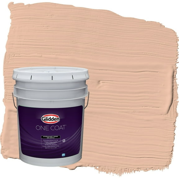 Glidden One Coat Starfish / Orange Flat Exterior Paint with Primer, 5 Gallon