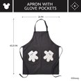 thumbnail image 3 of Disney Home Monochrome Cotton-Canvas Adjustable Apron with Glove Pockets, Washing-machine safe, Black, 3 of 8