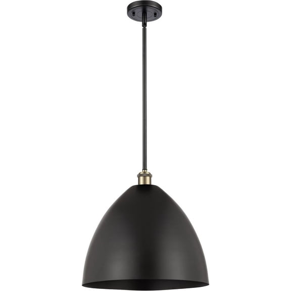 516-1S-BAB-MBD-16-BK Innovations Lighting Ballston Cone - 1 Light Dome Pendant In Industrial Style-16.75 Inches Tall and 16 Inches Wide-Black Antique