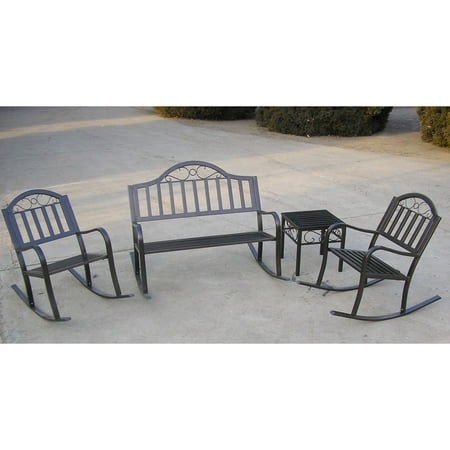 Oakland Living Rochester 4 pc. Outdoor Iron Rocker Set without Cushions