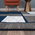 thumbnail image 3 of World Rug Gallery Contemporary Modern Boxed Color Block Navy 6'6" Round Rug, 3 of 8