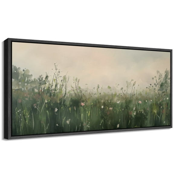 Large Framed Canvas Print Abstract Modern Wall Art Decorative Ready to Hang Painting for Living room Bedroom - 60"x30" Black Frame
