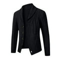 thumbnail image 3 of ZVNAΖH Men's Casual Wool Blend Long Sleeve Shawl Collar Buttons Down Cable Knit Cardigan Sweater, 3 of 8