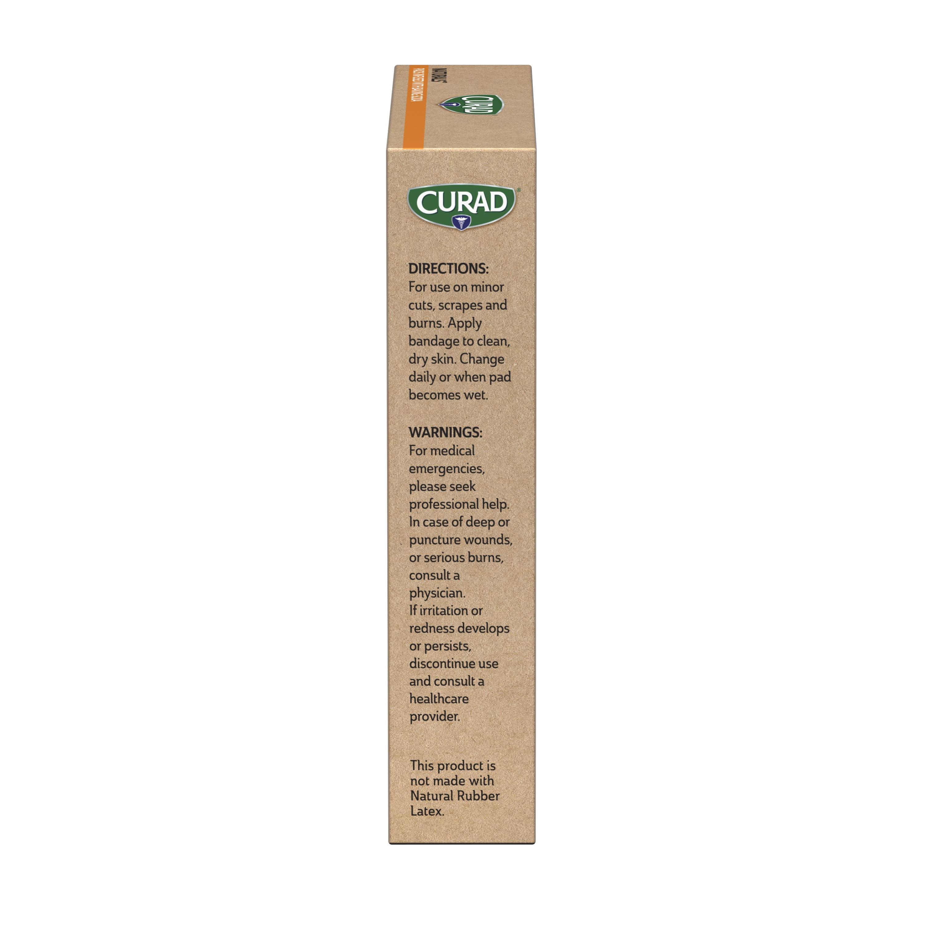 Curad Naturals Baking Soda Bandages 4" x 4", 24 Count, For Scrapes & Cuts, Absorbent & Self-Adhesive, 6 Per Box