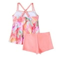 thumbnail image 4 of Trajes de baño para mujer trajes de baño Bikini Traje de baño vintage estampado para mujer Traje de baño conservador Traje de baño de bikini con falda de playa estampada para mujer Rosa M, 4 of 5