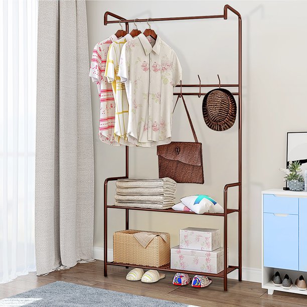 66 Sports Homfa metal entryway coat shoe rack for All Gendre