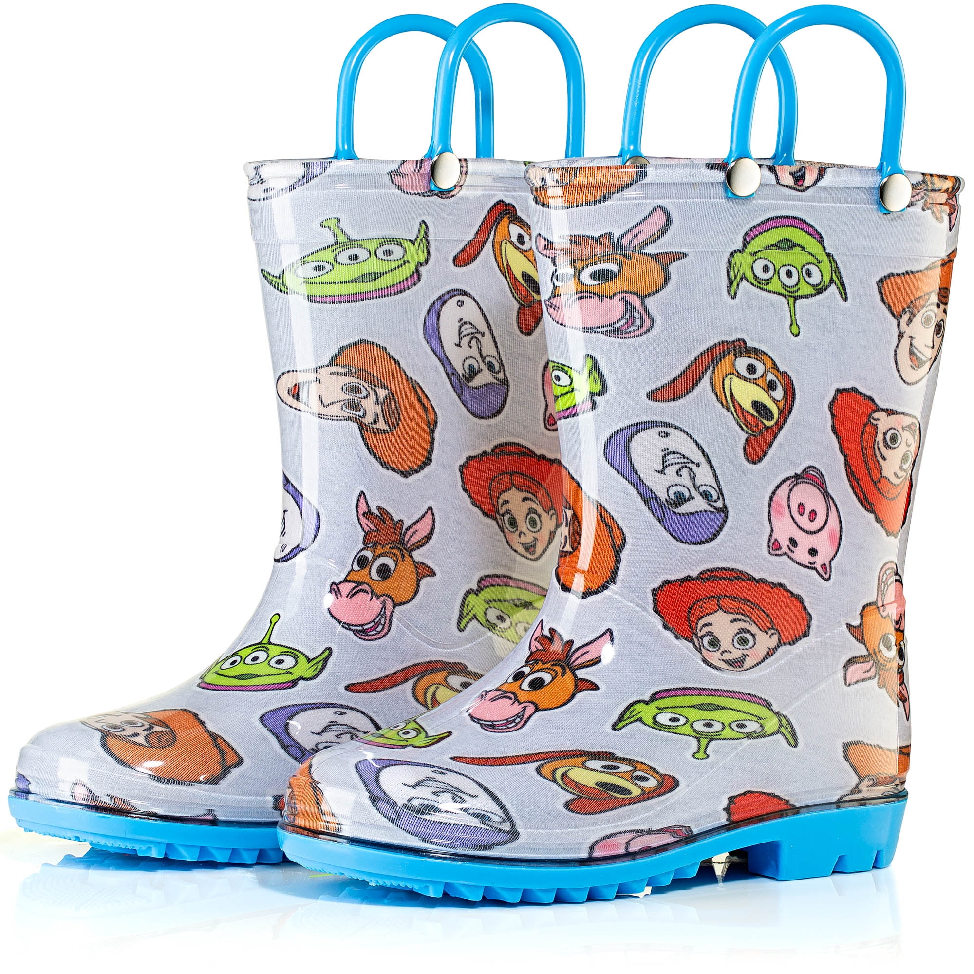 Disney Rain Boots Waterproof Cartoon, Lightweight PVC White, Size 8 Toddler