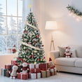 thumbnail image 6 of GAOMON 4.5FT Green Full Christmas Tree, Prelit, Snow Flocked, Pine Cones, Warm Accents, Metal Stand, Holiday Decor, 6 of 9
