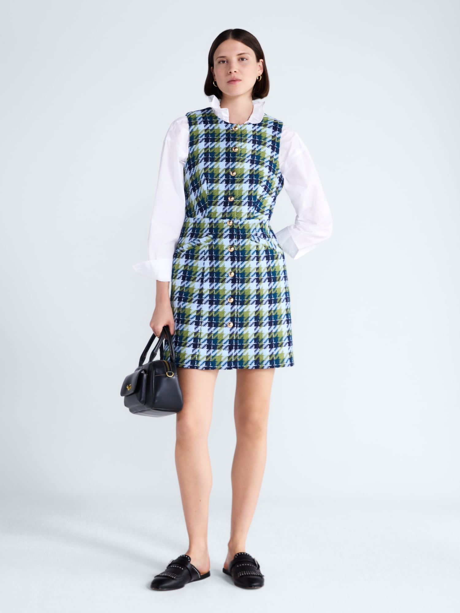 Free Assembly Women's and Women's Plus Sleeveless Tweed Mini Dress, Sizes 0-28