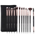 thumbnail image 1 of Z'OREYA Juego de brochas de maquillaje para ojos, 12 piezas, juego profesional de brochas para ojos, sombra de ojos, mezcla de cejas, juego de brochas para pestañas con bolsa de transporte (negro), 1 of 1