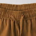 thumbnail image 5 of UVEASISHA Linen Shorts for Women Drawstring High Waisted Lightweight Shorts Summer Beach Vacation Short Pants with Pockets Brown XL, 5 of 9